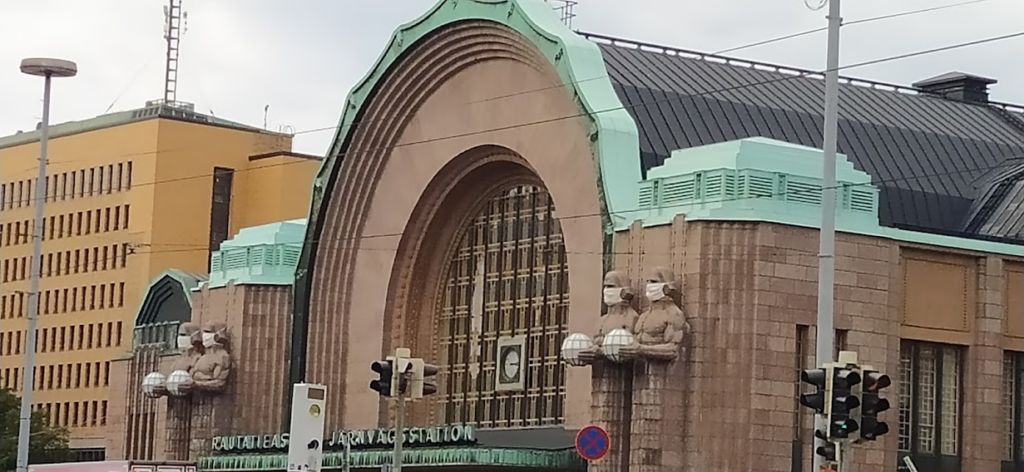 Stazione centrale Helsinki in tempo di pandemia